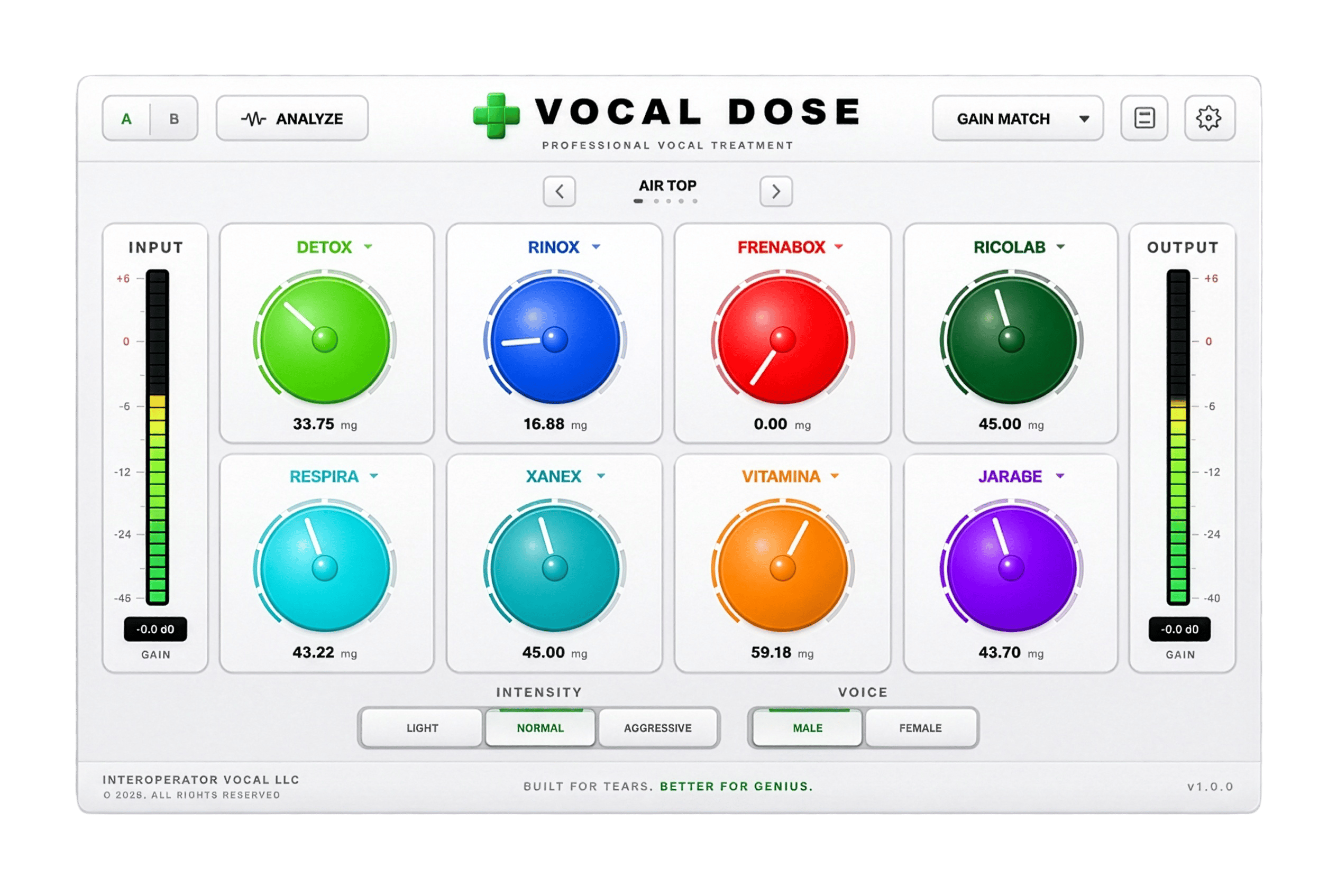 Vocal Dose plugin interface
