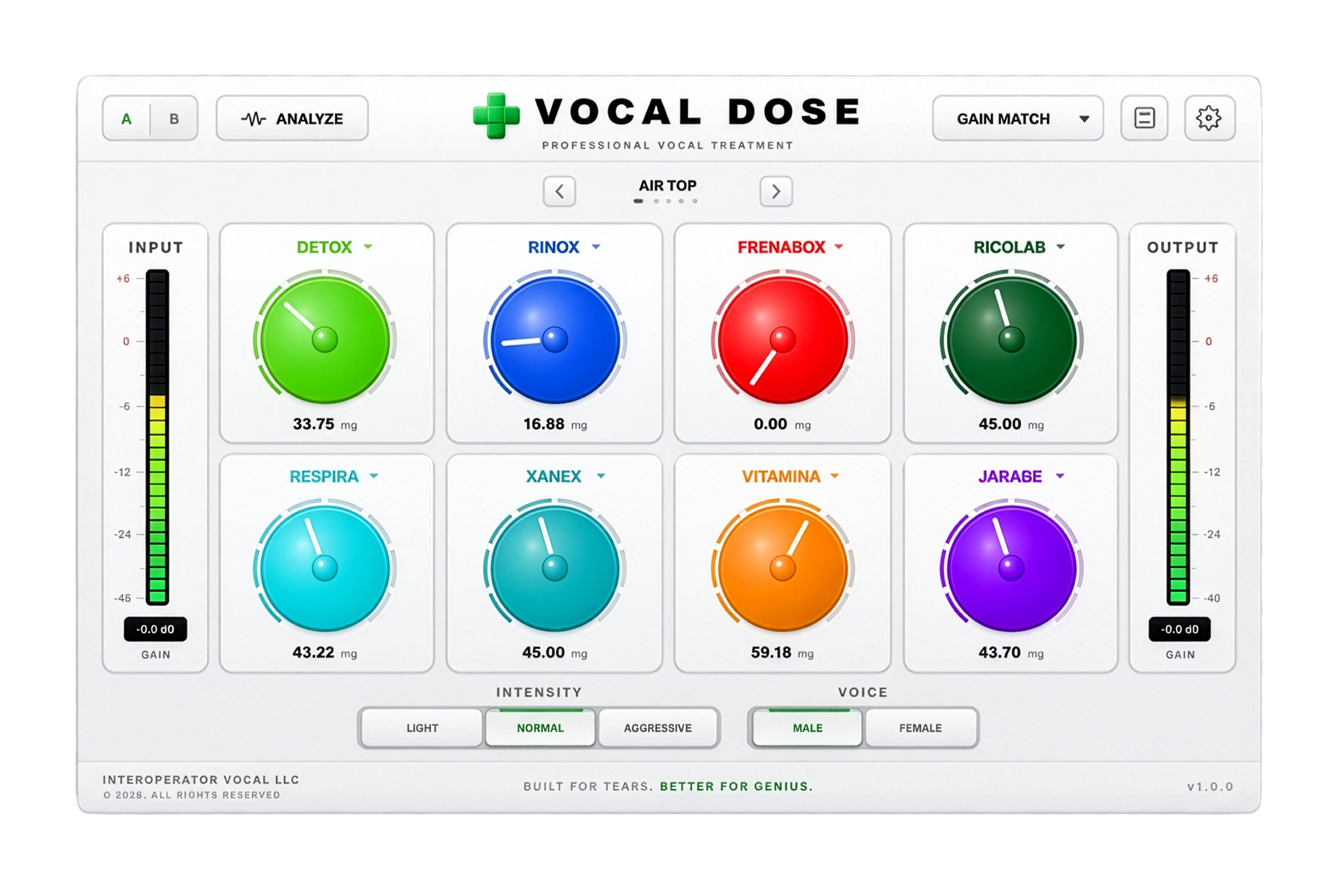 Vocal Dose plugin interface